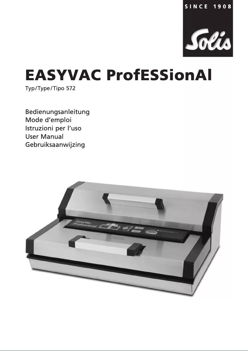 Page n°1 - Manuel utilisateur Solis Vac Professional 572