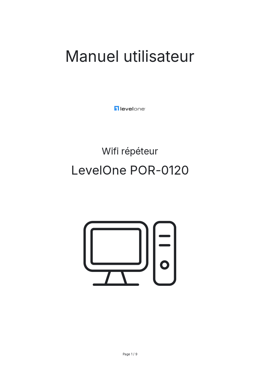 Page n°1 - Manuel utilisateur LevelOne POR-0120