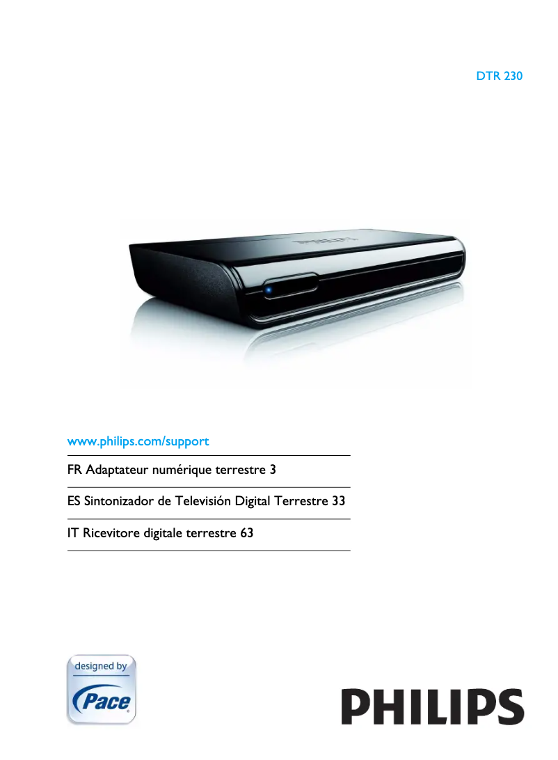 Page n°1 - Manuel utilisateur Philips DTR230