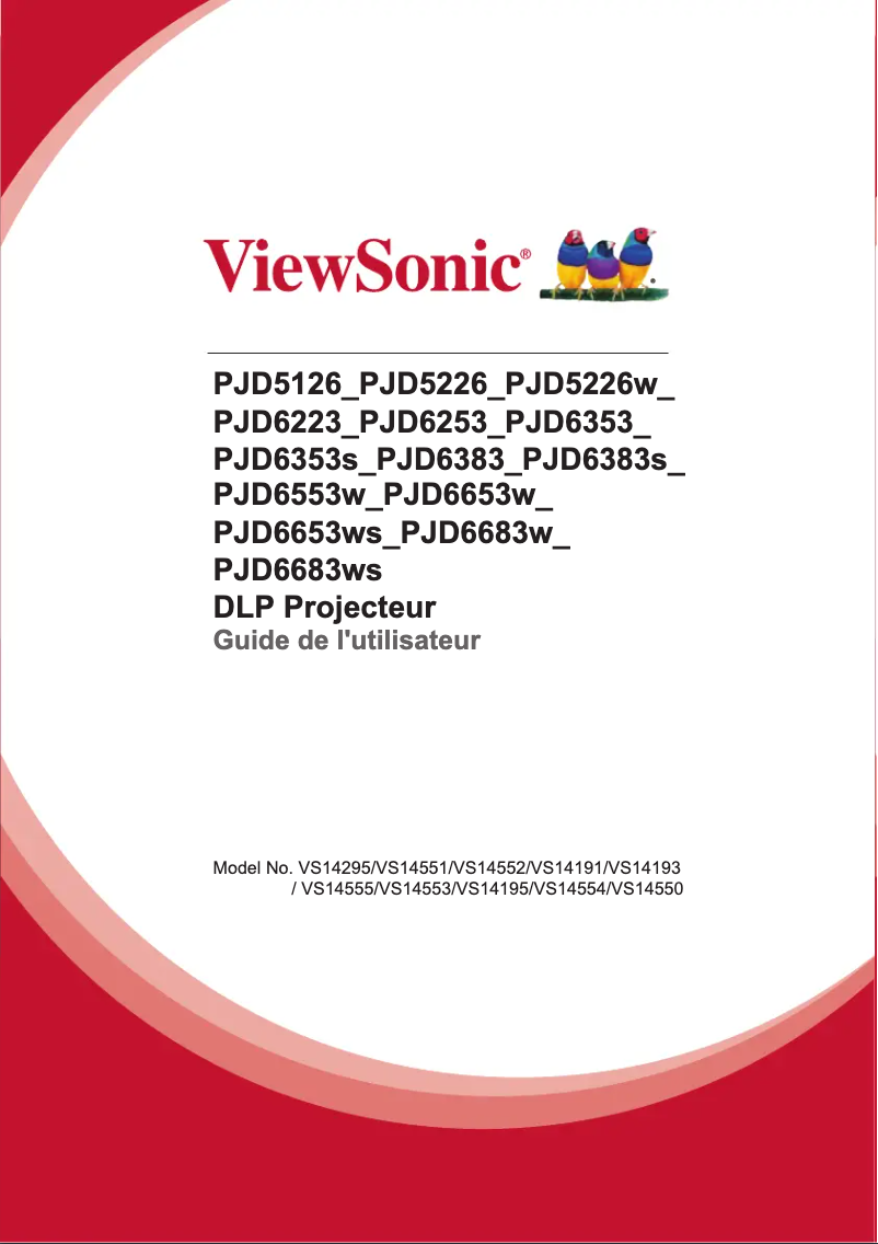 Page 1 de la notice Manuel utilisateur Viewsonic PJD6383s