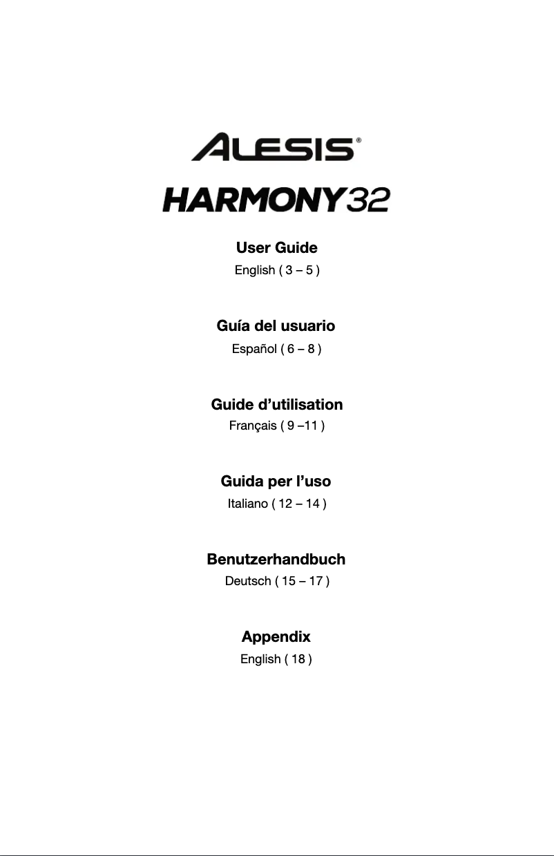 Image de la première page du manuel de l'appareil Harmony 32
