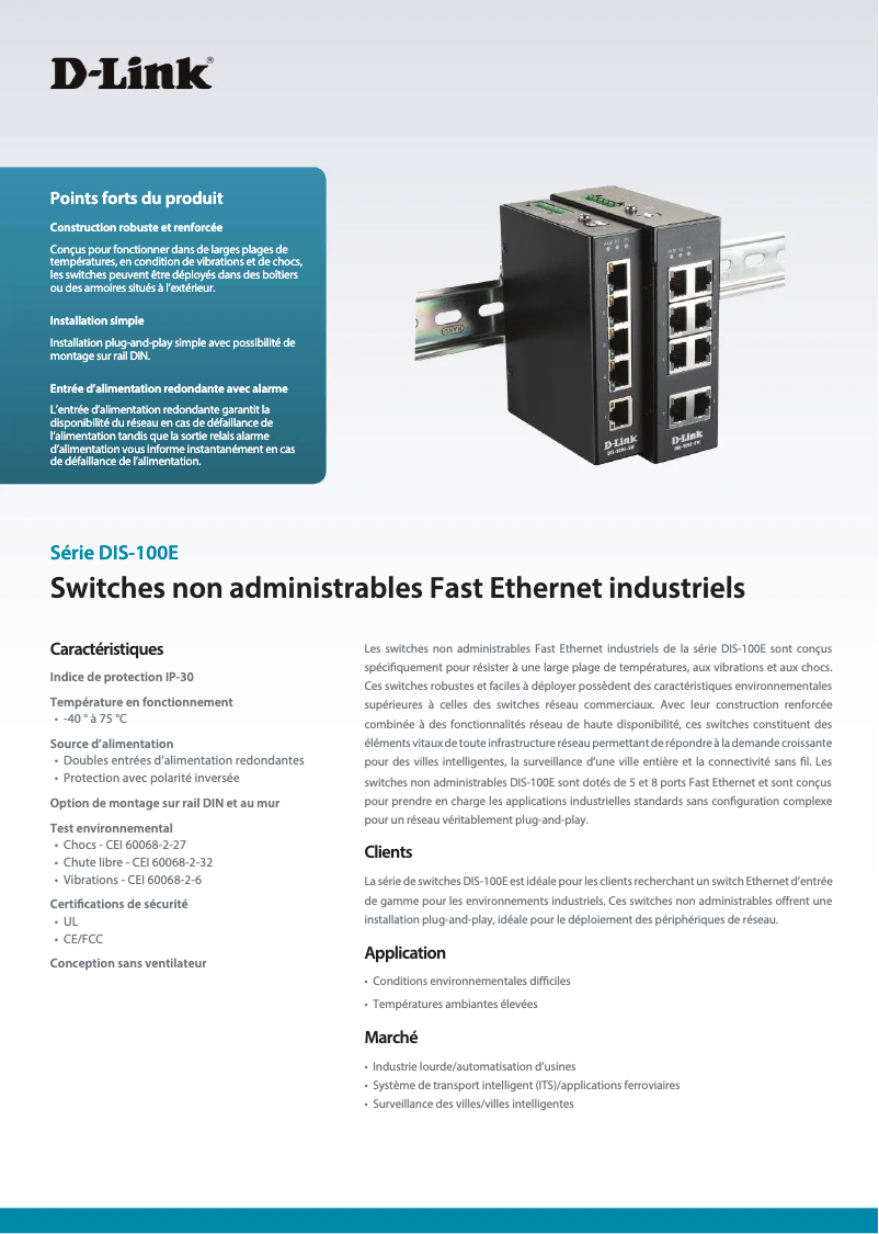 Image de la première page du manuel de l'appareil DIS-100E-8W