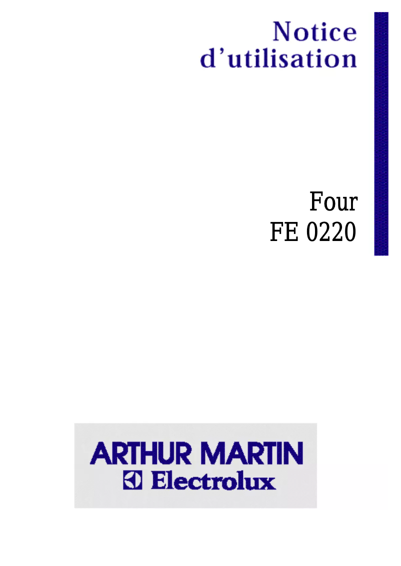 Page 1 de la notice Manuel utilisateur Arthur Martin-Electrolux FE 0220 N