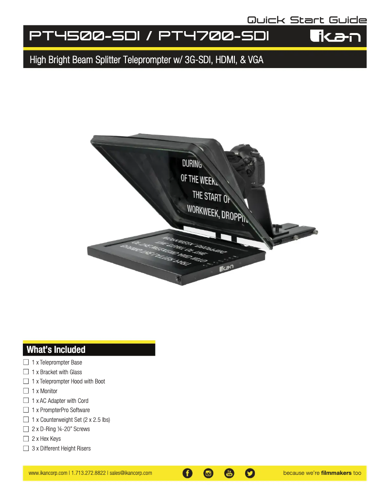 Page 1 de la notice Manuel utilisateur Ikan PT4500-SDI