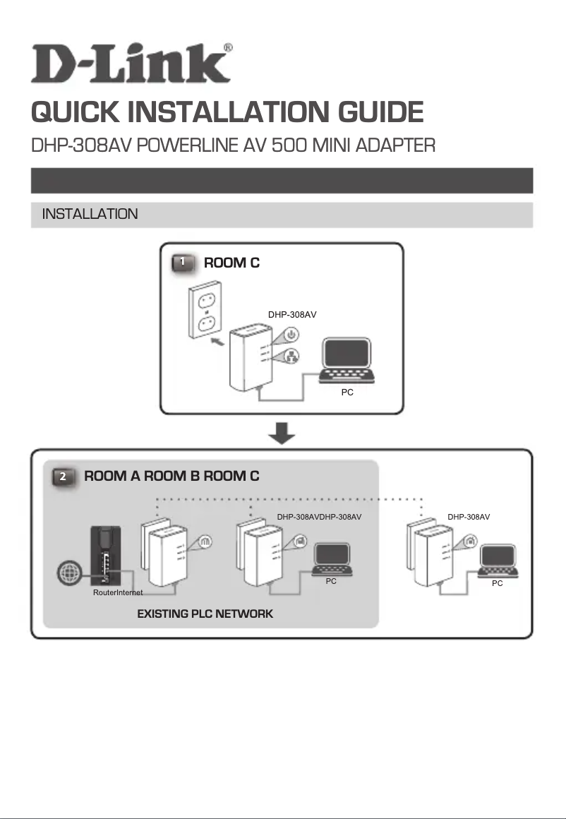 Page 1 de la notice Manuel utilisateur D-Link DHP-308AV