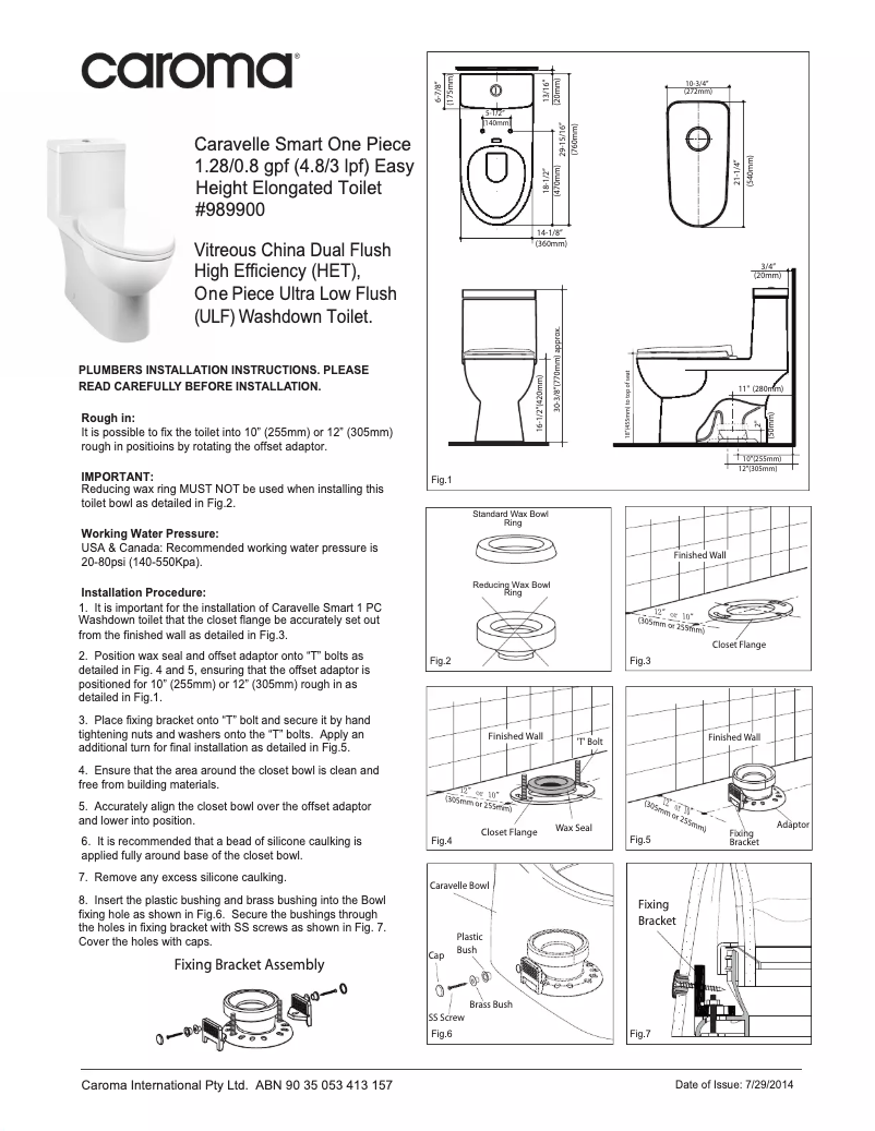 Image de la première page du manuel de l'appareil Caravelle 989900