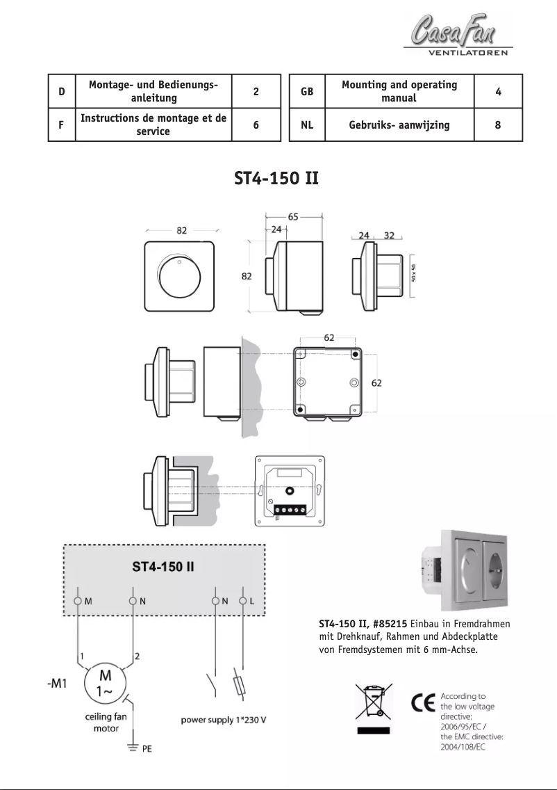Page n°1 - Manuel utilisateur CasaFan ST4-150-II