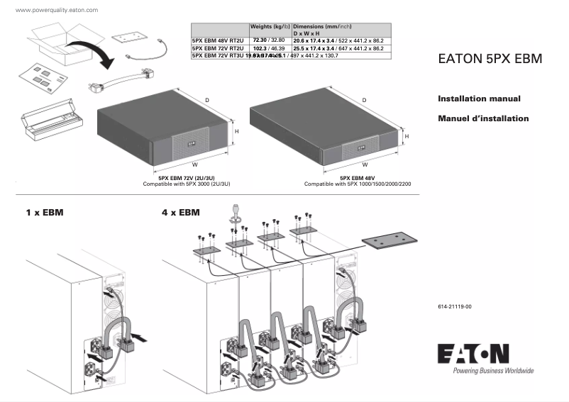 Page 1 de la notice Manuel utilisateur Eaton 5PX 3000VA 3U