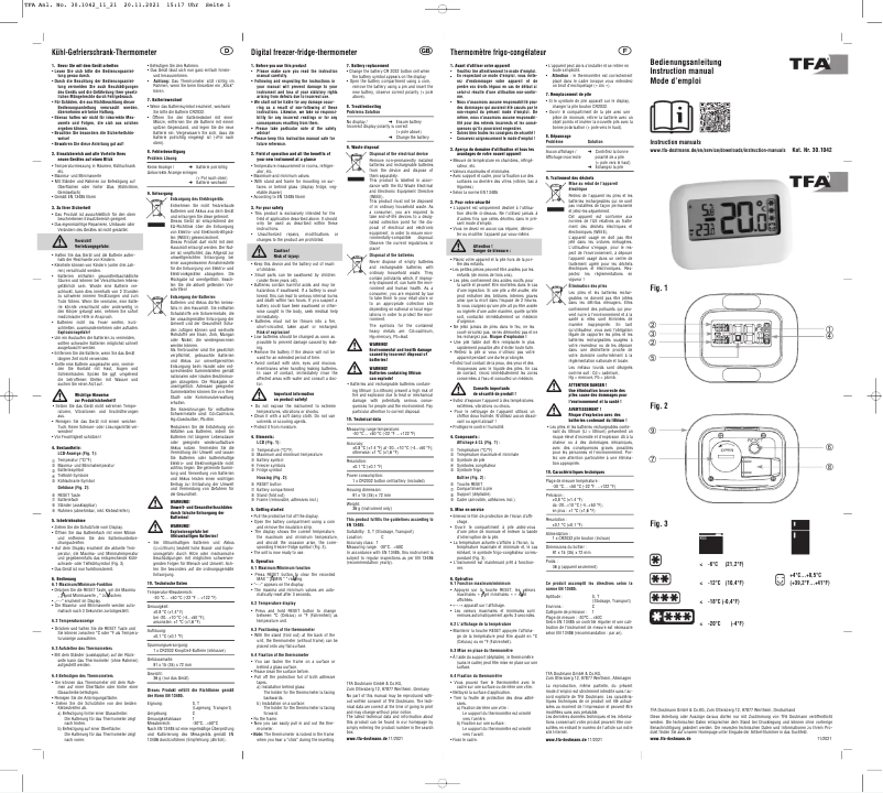 Page n°1 - Manuel utilisateur TFA 30.1042