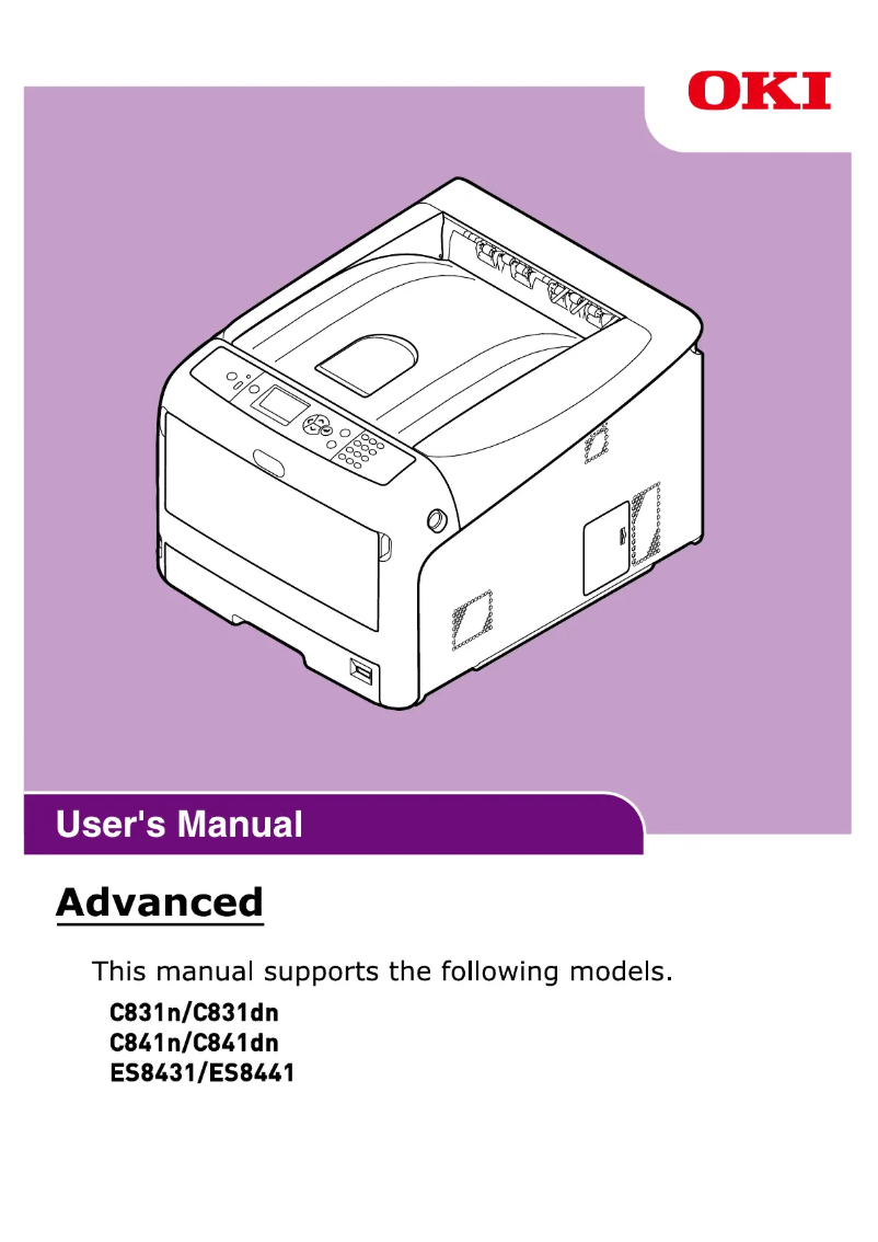 Image de la première page du manuel de l'appareil C831cdtn