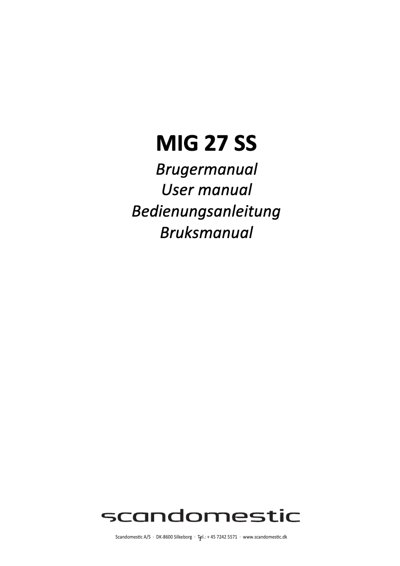 Page n°1 - Manuel utilisateur Scandomestic MIG 27 SS