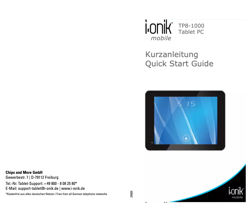 Page n°1 - Manuel utilisateur CnMemory TP8-1000