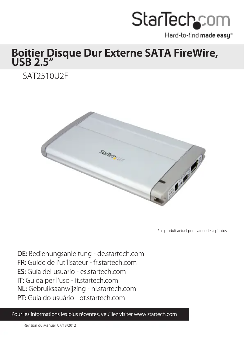 Image de la première page du manuel de l'appareil SAT2510U2F