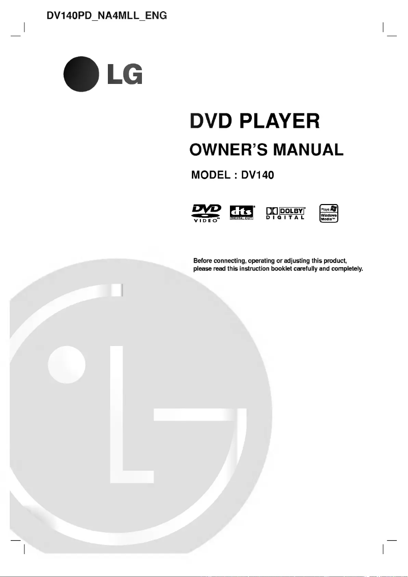 Page n°1 - Manuel utilisateur LG DV140