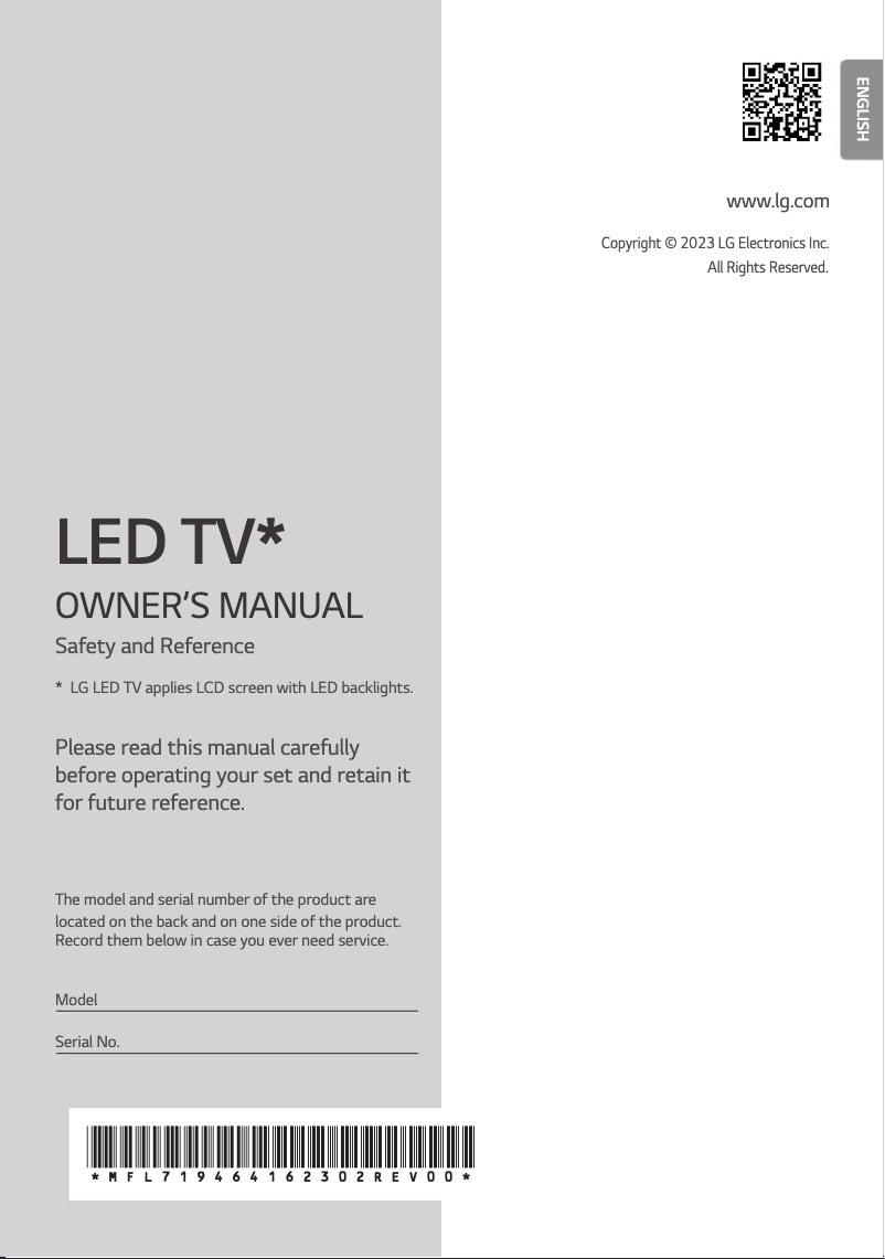 Page n°1 - Manuel utilisateur LG 65NANO776RA
