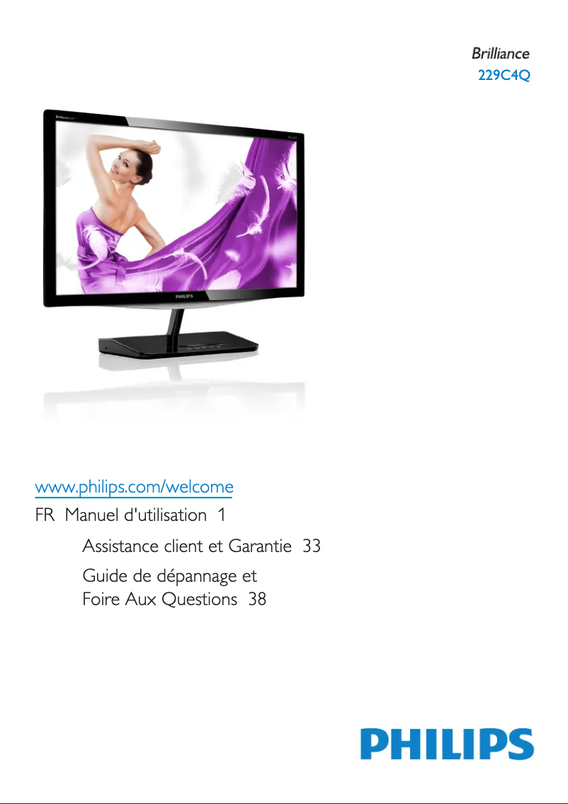 Page n°1 - Manuel utilisateur Philips Brilliance 229C4QHSW
