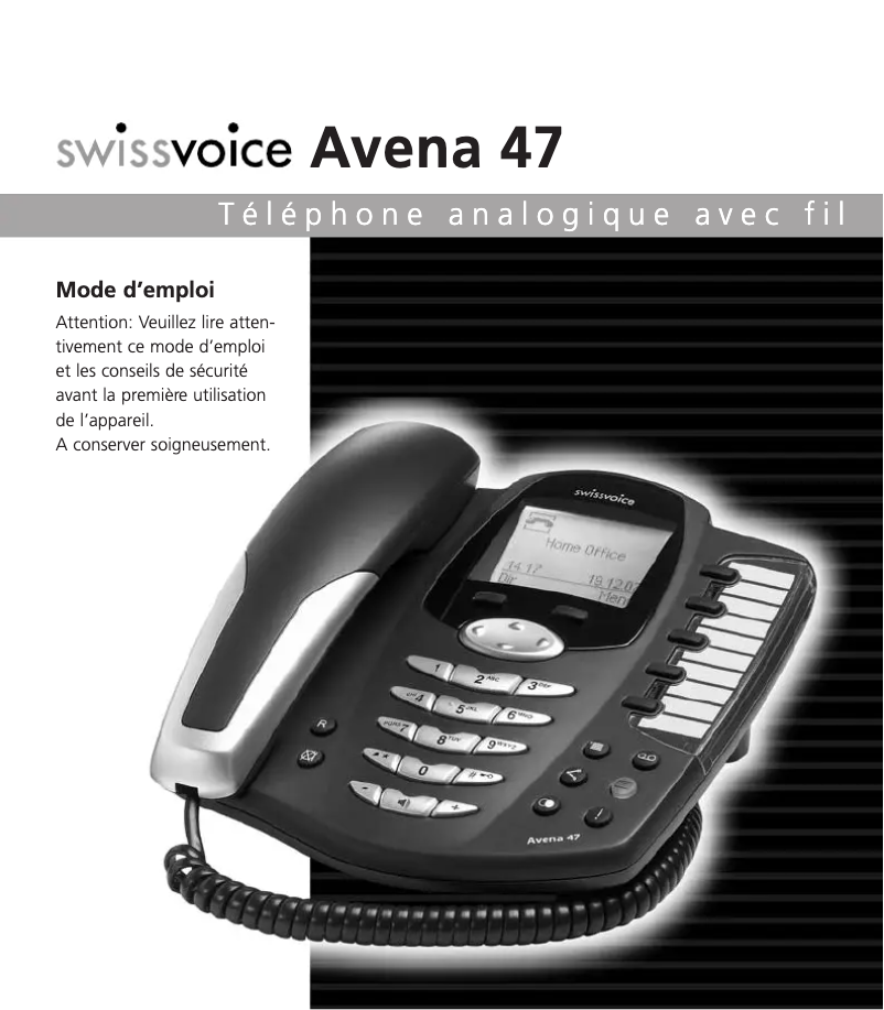 Page 1 de la notice Manuel utilisateur Swissvoice Avena 47