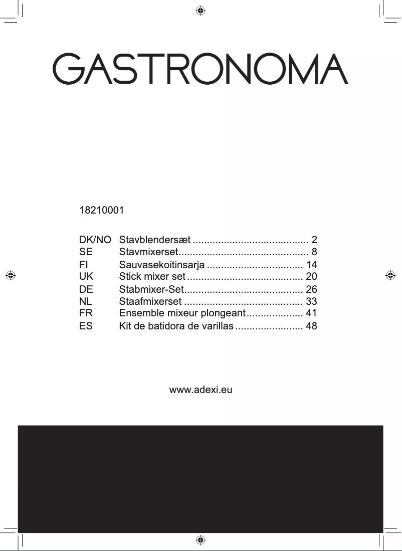 Página 1 del manual Manual de usuario Gastronoma 18210001