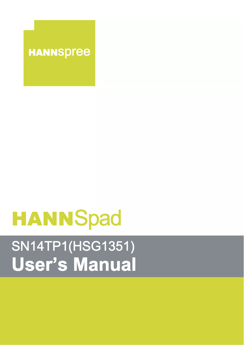 Page 1 de la notice Manuel utilisateur Hannspree HannsPad Titan 3