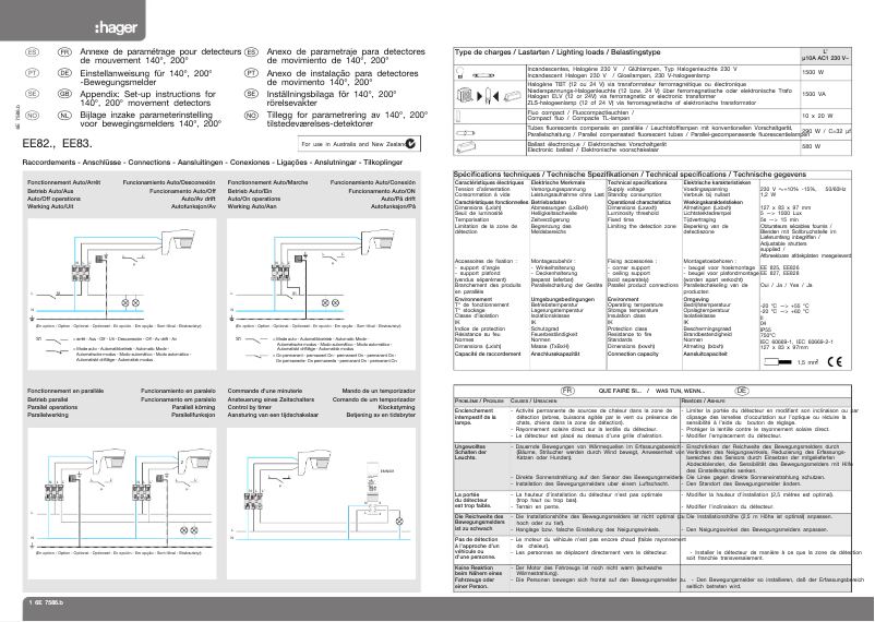 Page 1 de la notice Guide d'installation Hager EE820