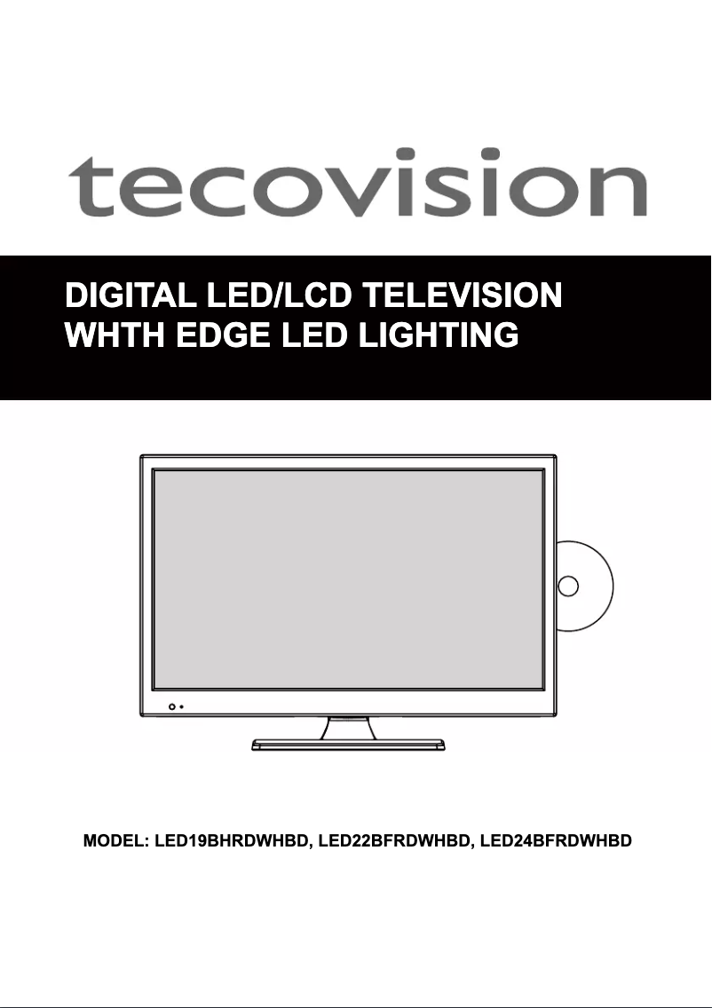 Page 1 de la notice Manuel utilisateur Tecovision LED19BHRDWHBD