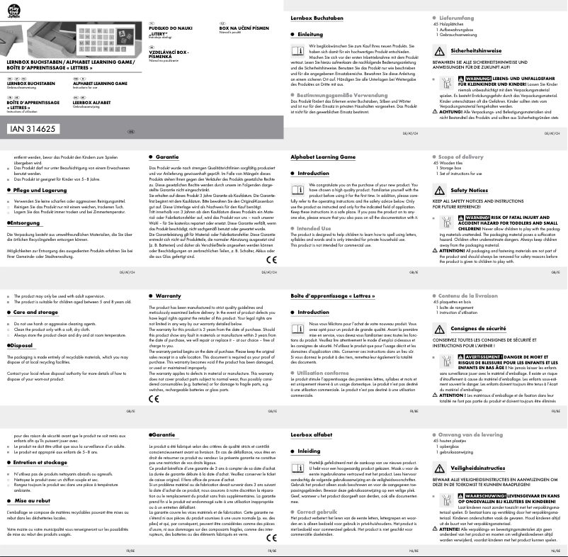 Page 1 de la notice Manuel utilisateur Playtive HG04906