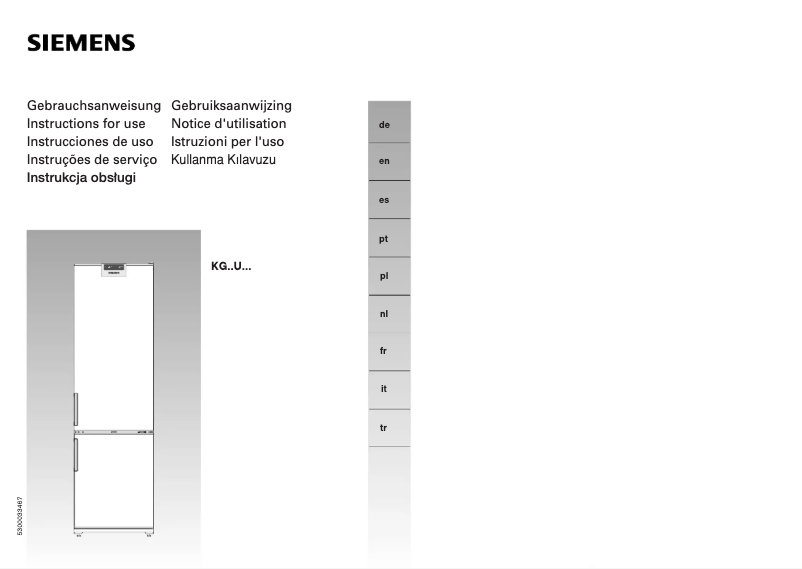 Page n°1 - Manuel utilisateur Siemens KG40U621EU
