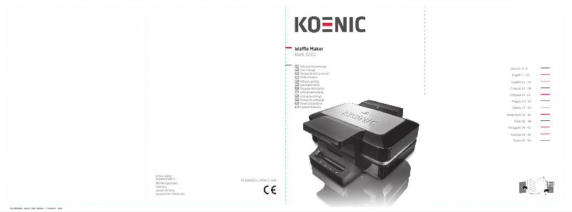 Page 1 de la notice Manuel utilisateur Koenic KWA 3221