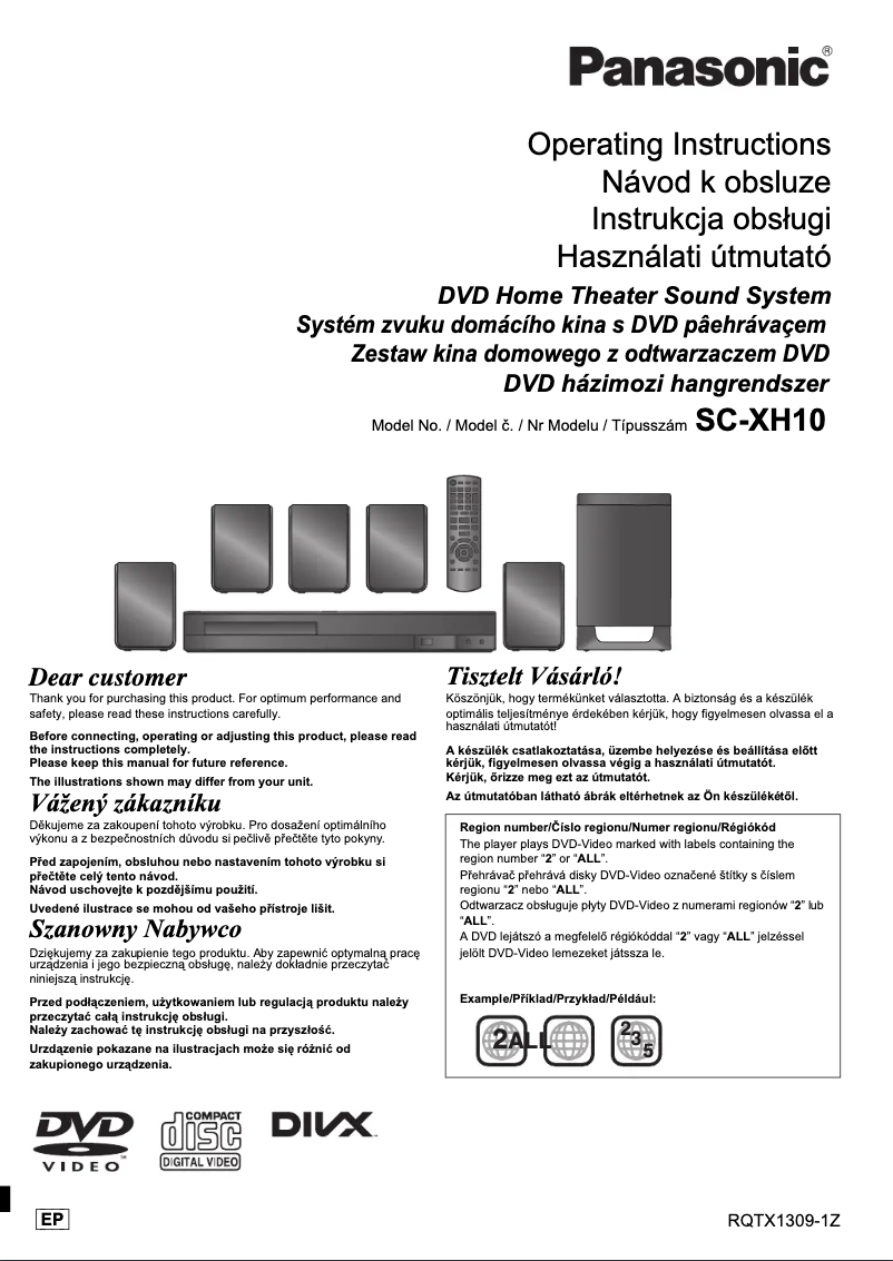 Page 1 de la notice Manuel utilisateur Panasonic SC-XH10