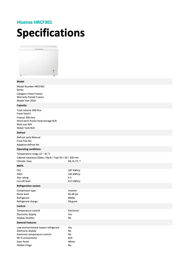 Image de la première page du manuel de l'appareil HRCF301