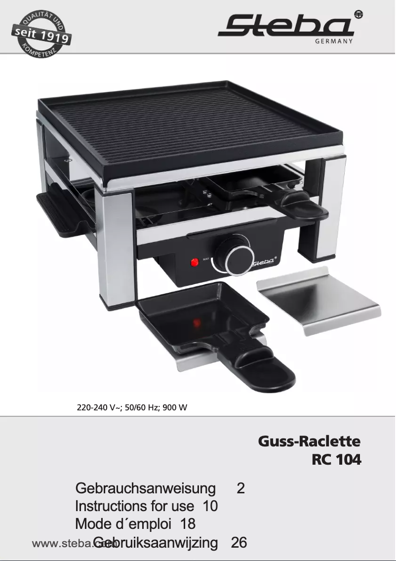 Page n°1 - Manuel utilisateur Steba RC 104