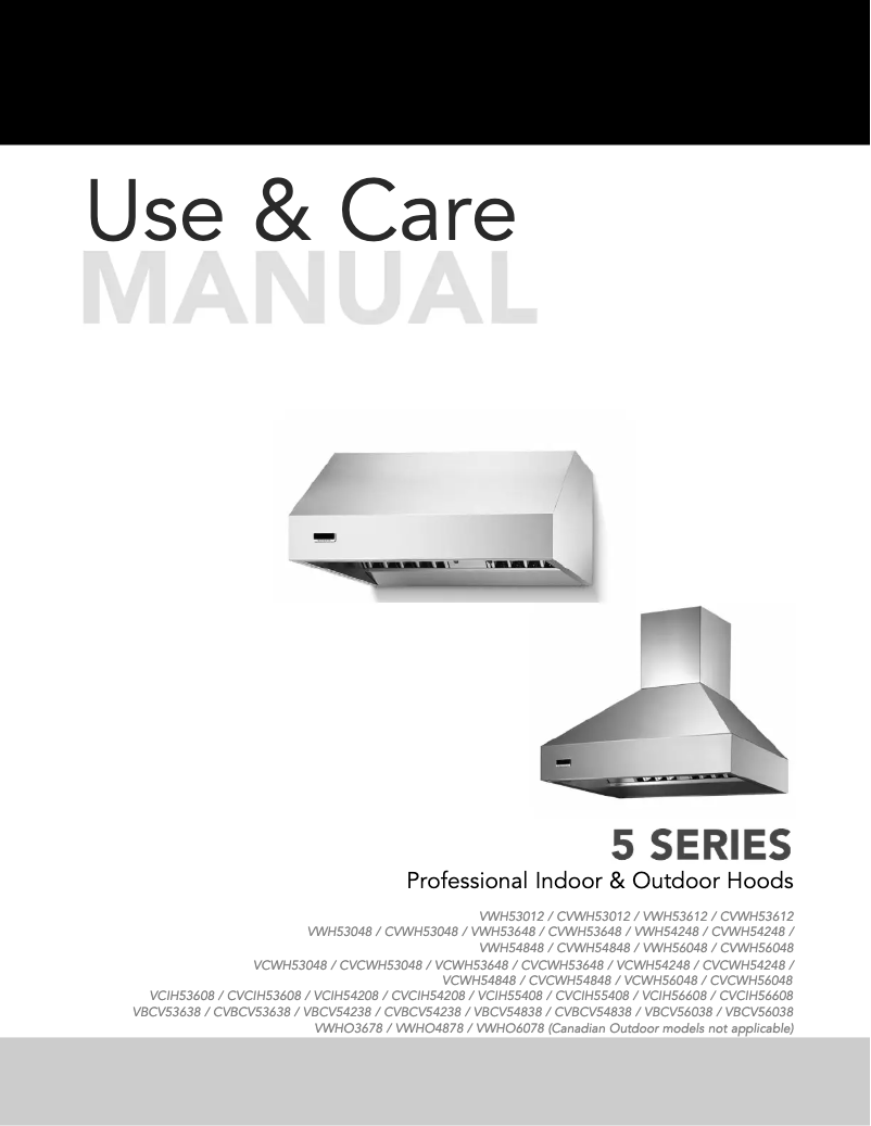 Page n°1 - Manuel utilisateur Viking VWH536121