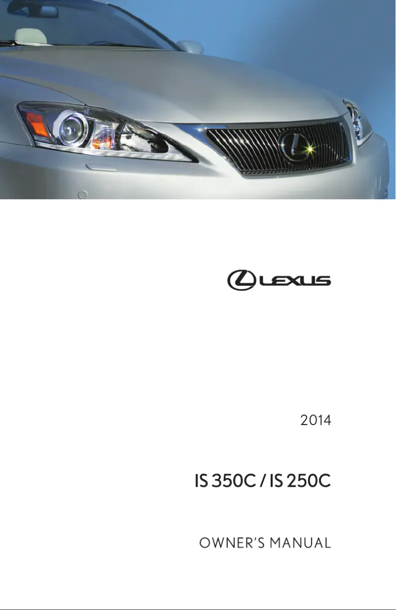 Page 1 de la notice Manuel utilisateur Lexus IS 250 C (2014)