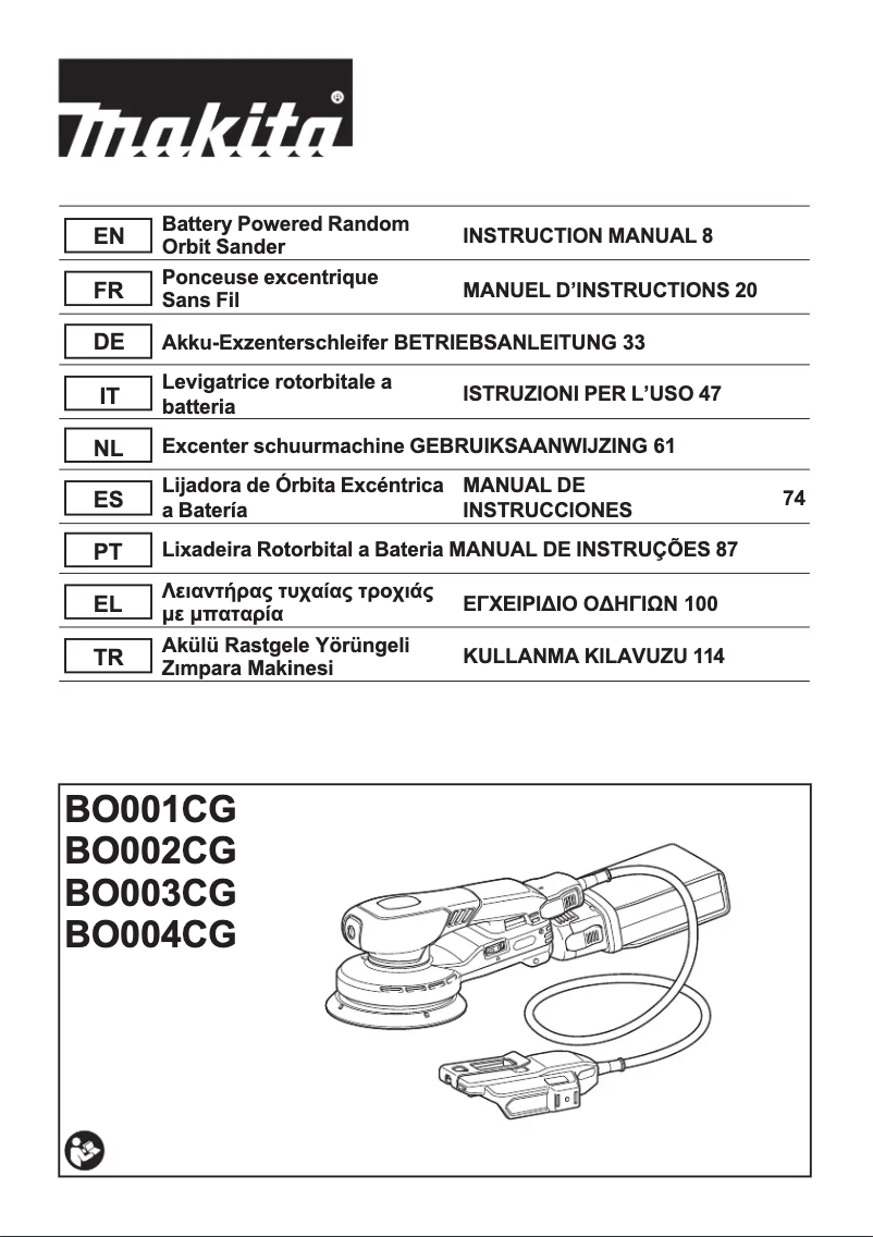 Page n°1 - Manuel utilisateur Makita BO003CG