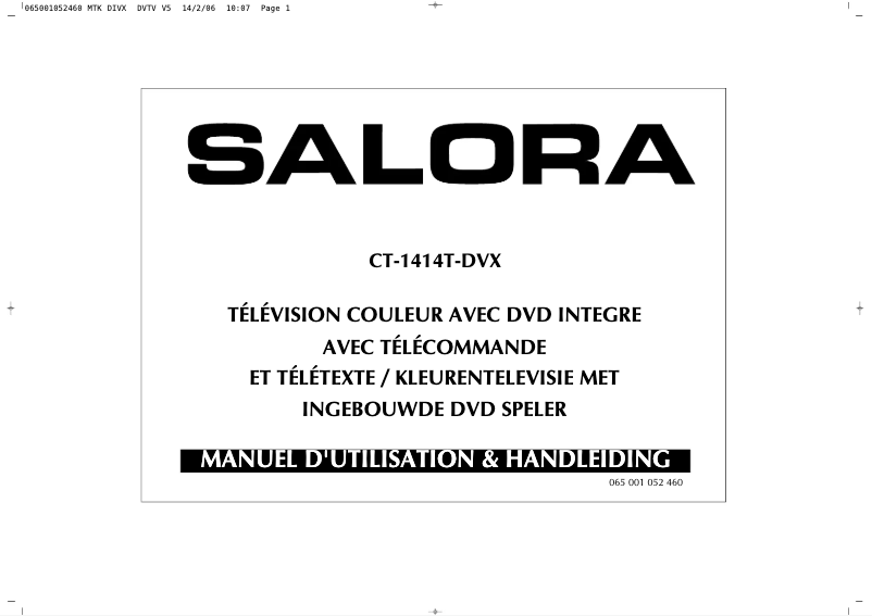 Page n°1 - Manuel utilisateur Finlux CT-1414T-DVX