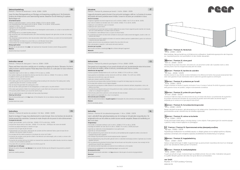 Image de la première page du manuel de l'appareil Premium XL 20078