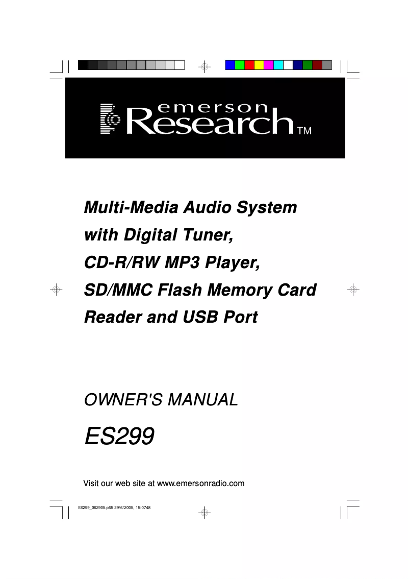 Page n°1 - Manuel utilisateur Emerson ES299