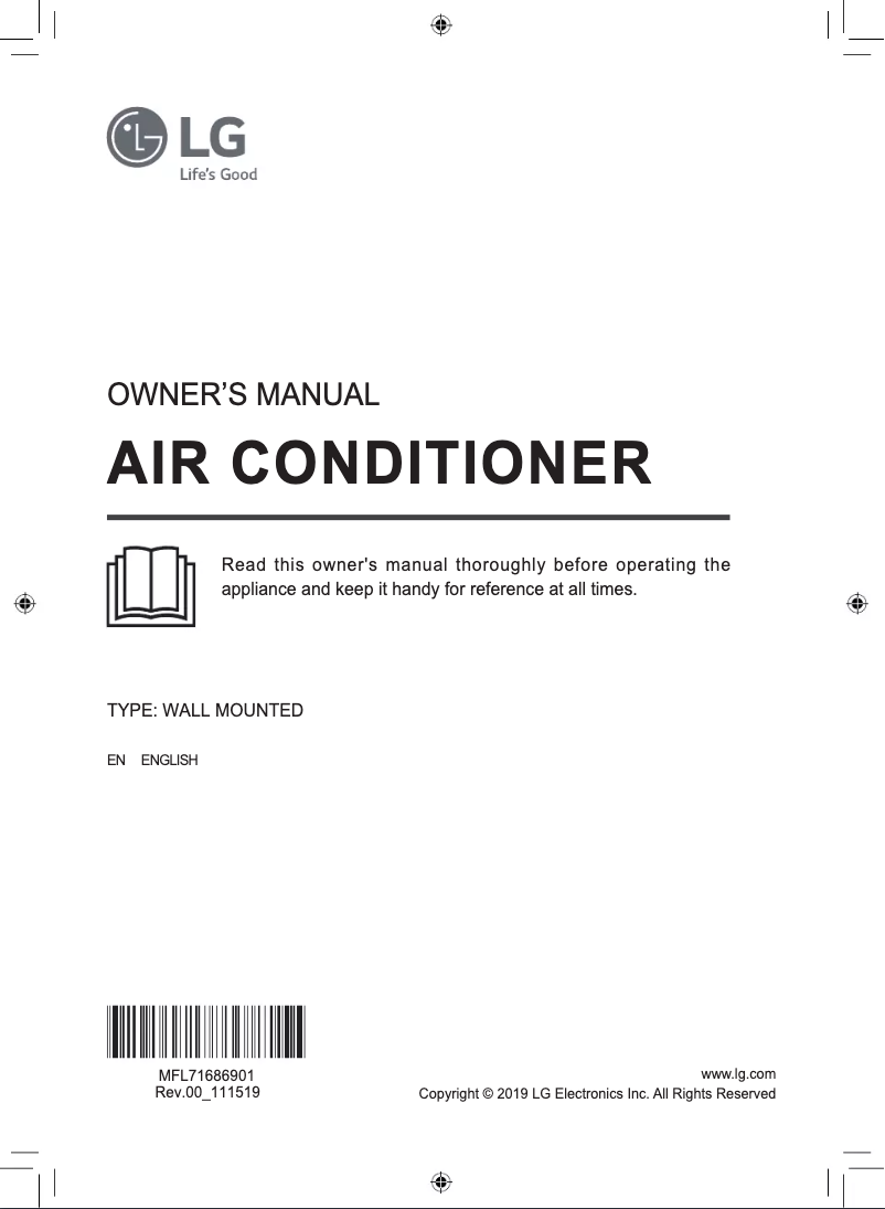 Page n°1 - Manuel utilisateur LG LSUQ18KNYA
