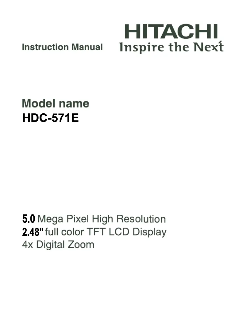 Page n°1 - Manuel utilisateur Hitachi HDC-571E