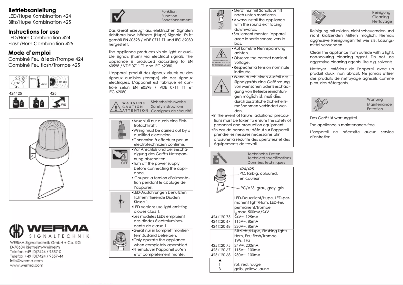 Image de la première page du manuel de l'appareil 424.120.75