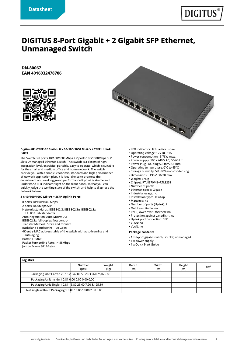 Image de la première page du manuel de l'appareil DN-80067