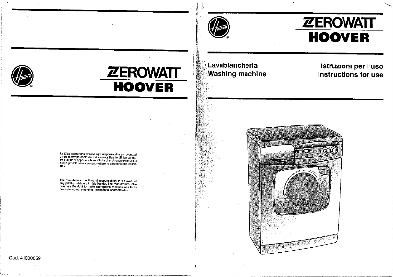 Page 1 de la notice Manuel utilisateur Zerowatt-Hoover HM 758 E S
