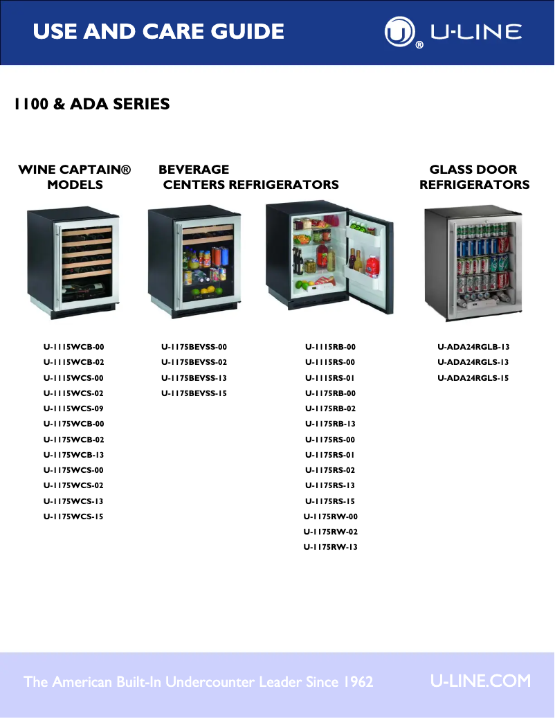 Page 1 de la notice Manuel utilisateur U-Line U-ADA24RGLS-13