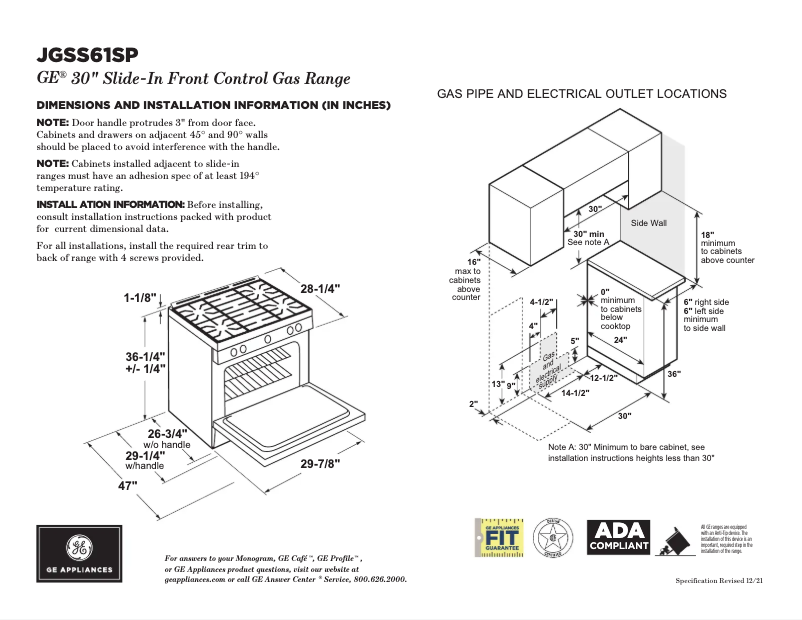 Image de la première page du manuel de l'appareil JGSS61SPSS