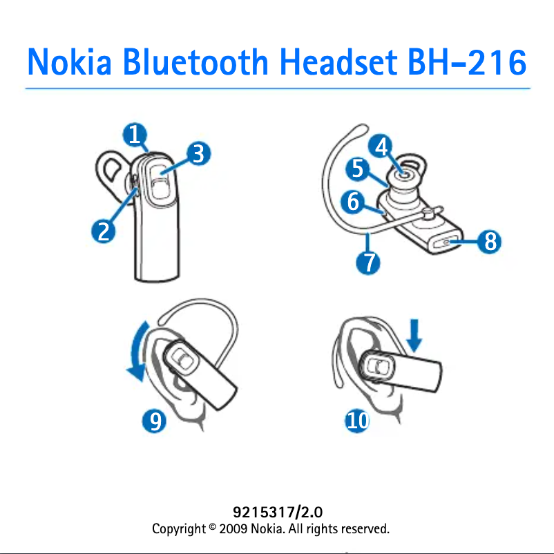 Image de la première page du manuel de l'appareil BH-216
