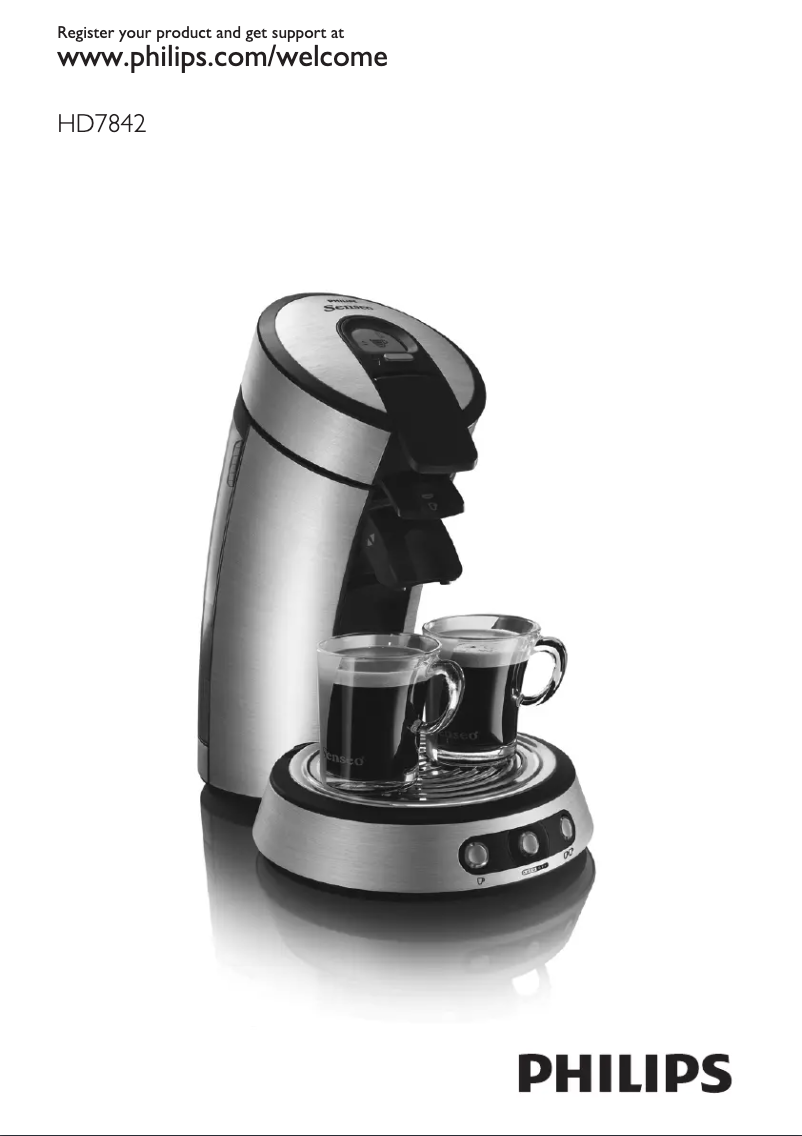 Image de la première page du manuel de l'appareil Senseo HD7842