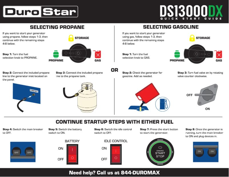 Page 1 de la notice Guide de démarrage rapide DuroStar DS13000DX
