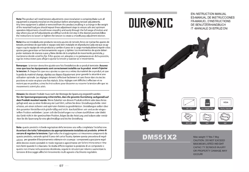 Page n°1 - Manuel utilisateur Duronic DM551X2