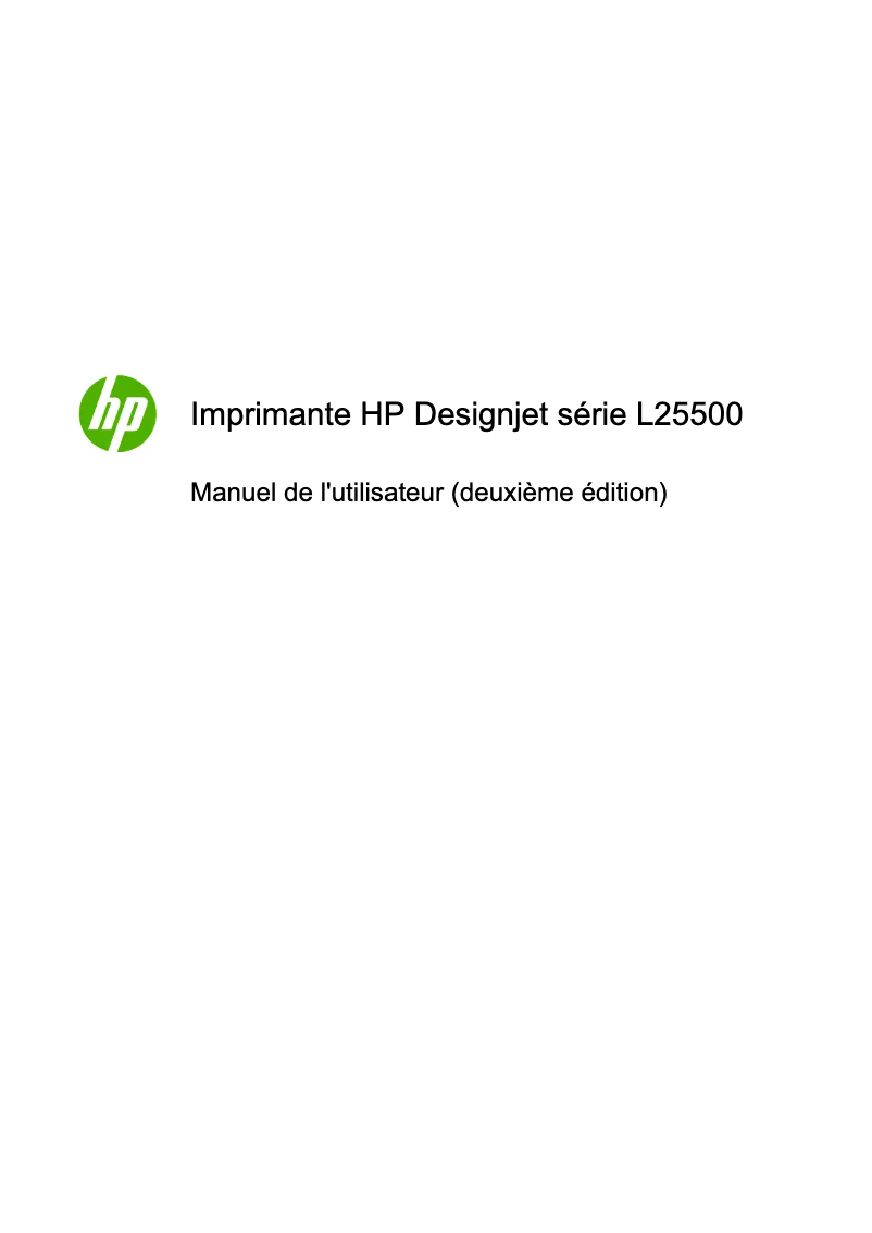 Page 1 de la notice Manuel utilisateur HP DesignJet L25500