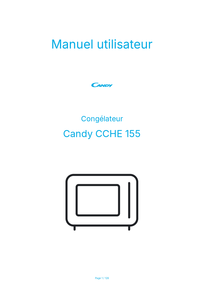 Page n°1 - Manuel utilisateur Candy CCHE 155